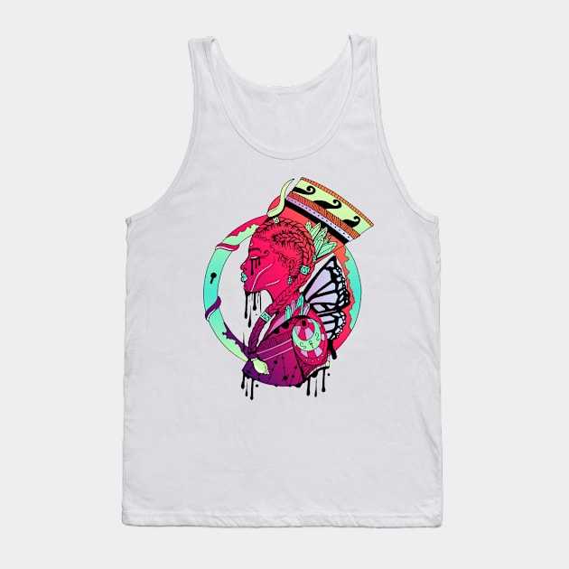 Blue Red Blend Godddess of Egypt Tank Top by kenallouis